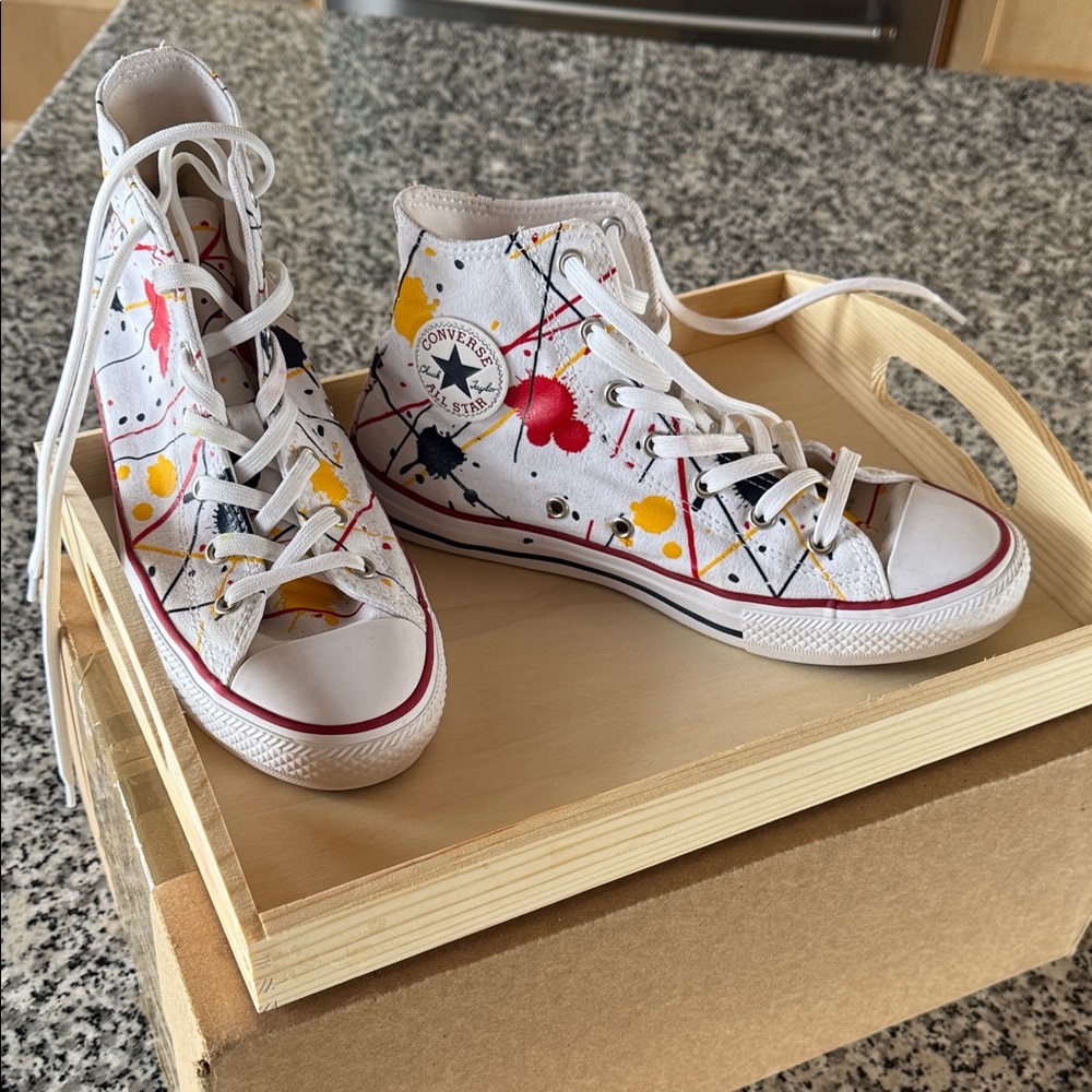 Converse Chuck Taylor Junior Sneakers - White with Multicolor Design